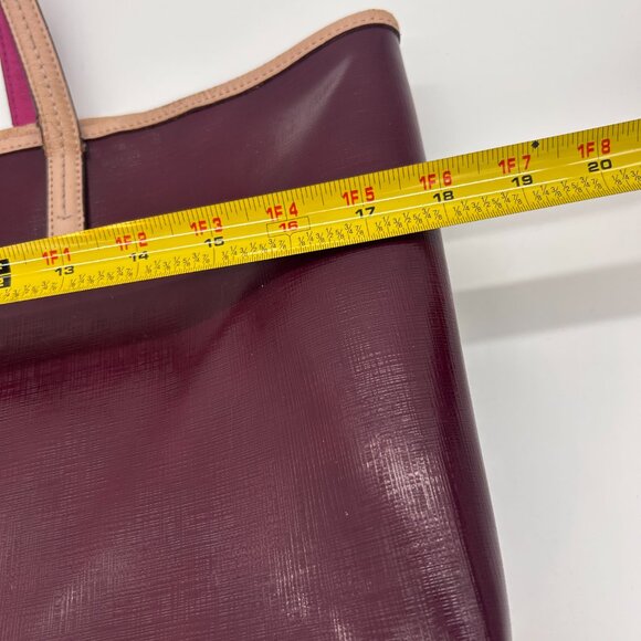 Coach Park Metro Patent Leather Large Tote Handbag Burgundy Red J1371-F25028 - Picture 9 of 16